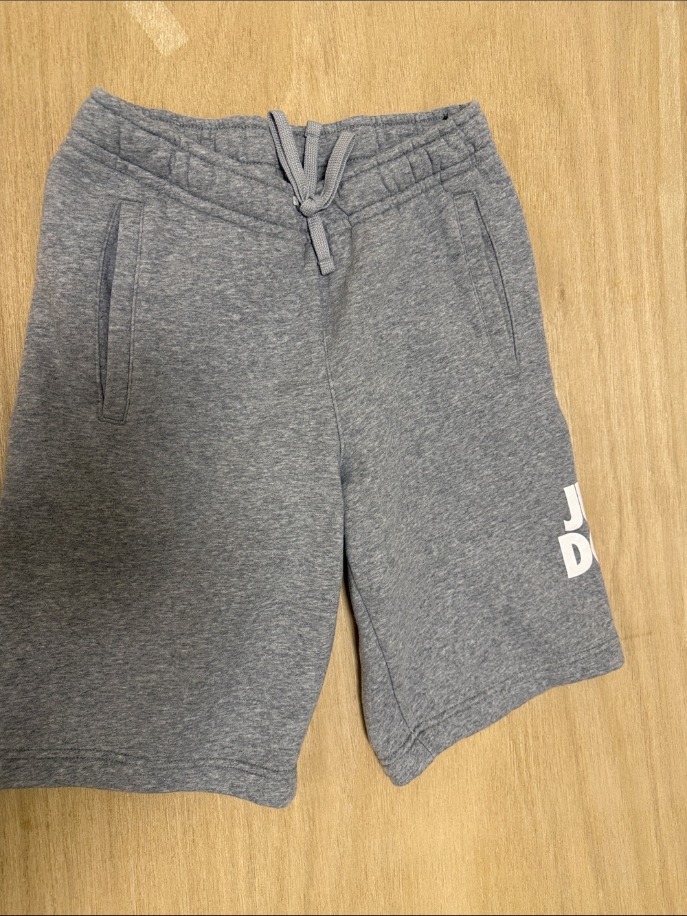 Nike Light Gray Sweat Shorts with White Logo S
